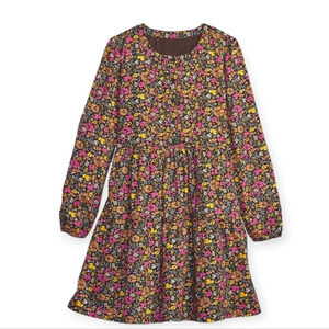 GAP Kids Cotton Brown Ditsy  Floral Tiered Dress Girls XL 12-13